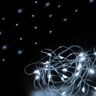 Светодиодная гирлянда, Роса 100 Led, 8 режимов, IP14, 10 м. Белый, 1 шт.