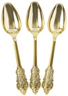 Ложки, Барокко, Золото, Металлик, 17,5 см, 10 шт. в упак. 