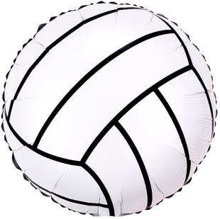 Шар (18''/46 см) Круг, Волейбольный мяч, Белый, 1 шт. в уп.