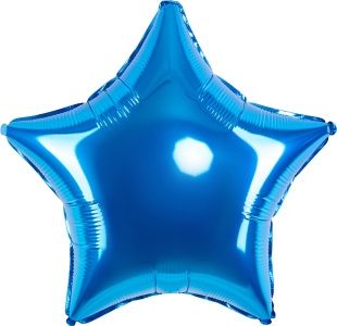 Шар (18''/46 см) Звезда, Синий, 1 шт.