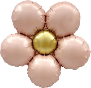 Шар (18''/46 см) Цветок, Ромашка (надув воздухом), Розовый, Сатин, 1 шт. в уп.