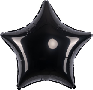 Шар (18''/46 см) Звезда, Черный, 1 шт.